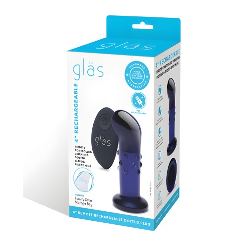 Plug Vibrador Dotted G Spot/P Spot Recargable de 4" - Azul