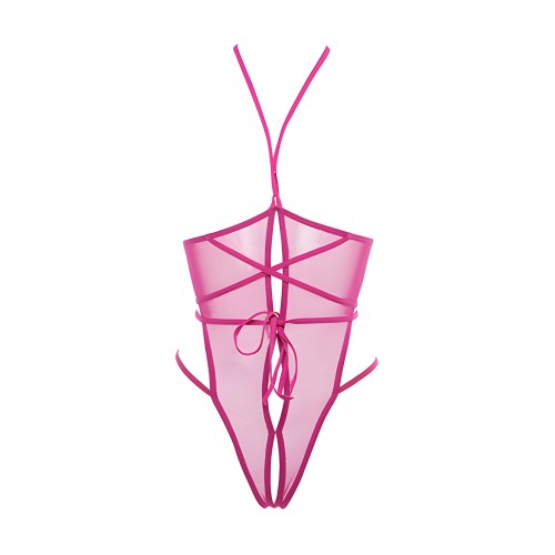 Allure Nicola Open Cup Teddy - Hot Pink L/XL