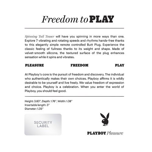 Butt Plug Spinning Tail Teaser - Verde Agua