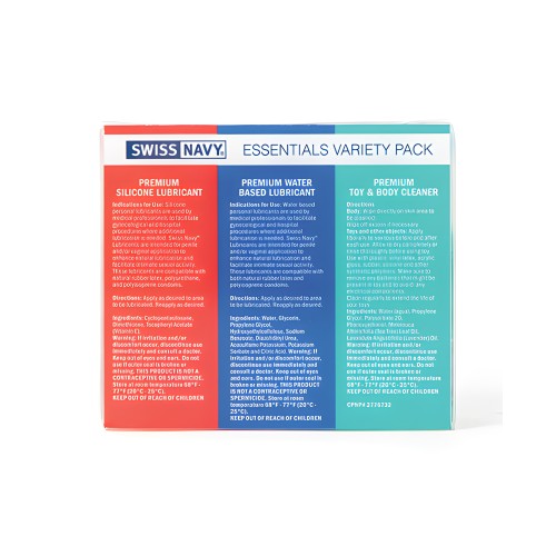 Swiss Navy Essentials Variety Pack of 3 - 1 oz