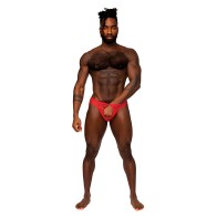 Sassy Lace Open Ring Thong - Red S/M