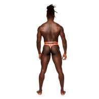 Rude Awakening Mesh Strap Thong Neon Orange S/M