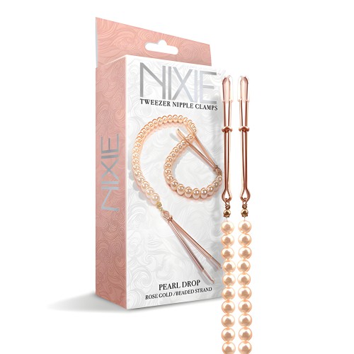Pinzas para Pezones Nixie Pearl Drop - Rosa Dorado