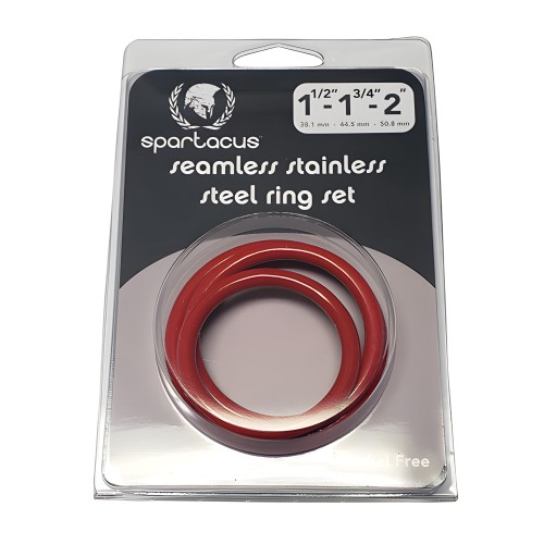 Spartacus Seamless Stainless Steel C-Ring - Red Pack of 3