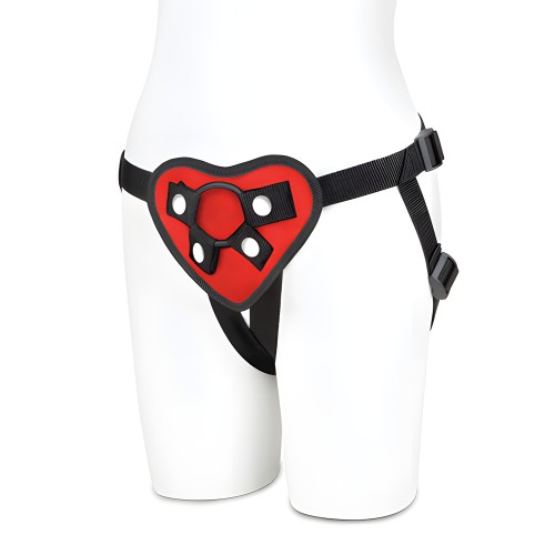Lux Fetish Arnés Strap On Corazón Rojo