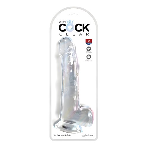 King Cock Clear 9" Pene con Bolas