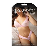 Vixen Sweetest Thing Conjunto de Encaje y G-String de Perlas