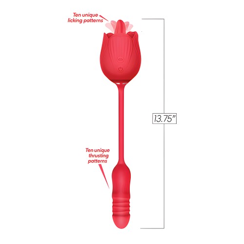 Wild Rose Vibrador Lamiendo &amp; Con Movimiento - Rojo