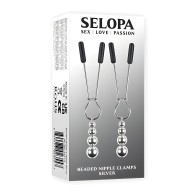 Selopa Beaded Nipple Clamps - Silver