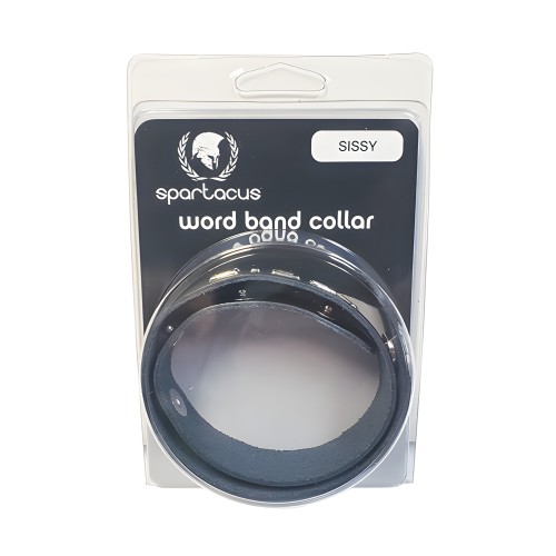 Collar de Cuero Spartacus SISSY - Negro