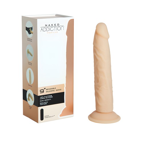 Dildo de Silicona de Densidad Dual Naked Addiction de 9" - Vainilla