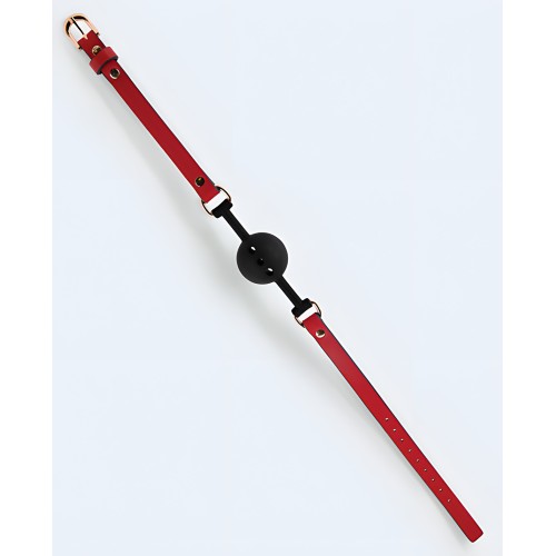 Gag de Bola de Cuero PU Lust - Rojo/Negro