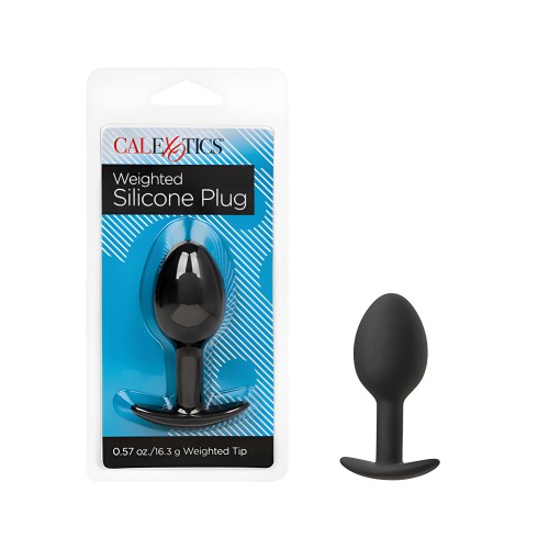 Plug Anal de Silicona con Peso - Negro