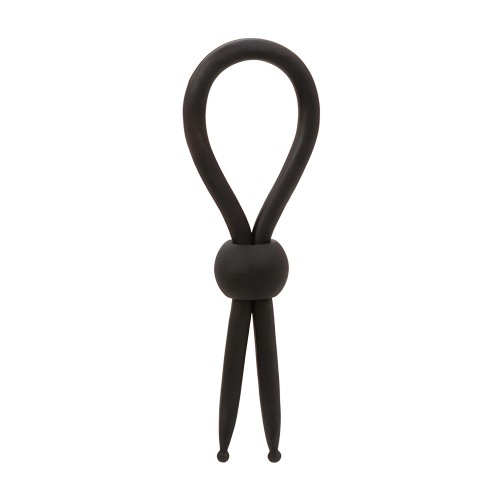 Alpha Liquid Silicone Lasso Cock Ring - Black