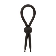 Alpha Liquid Silicone Lasso Cock Ring - Black