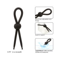Alpha Liquid Silicone Lasso Cock Ring - Black