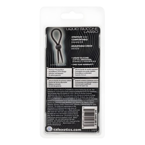 Alpha Liquid Silicone Lasso Cock Ring - Black
