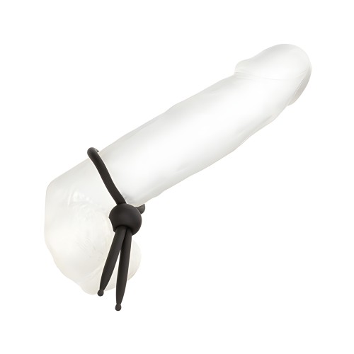 Alpha Liquid Silicone Lasso Cock Ring - Black