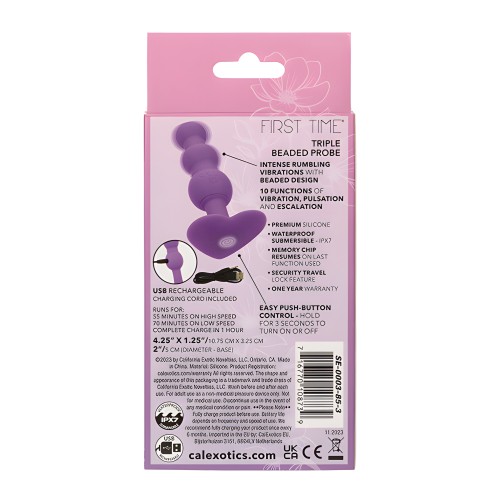 First Time Vibrating Triple Beaded Anal Probe