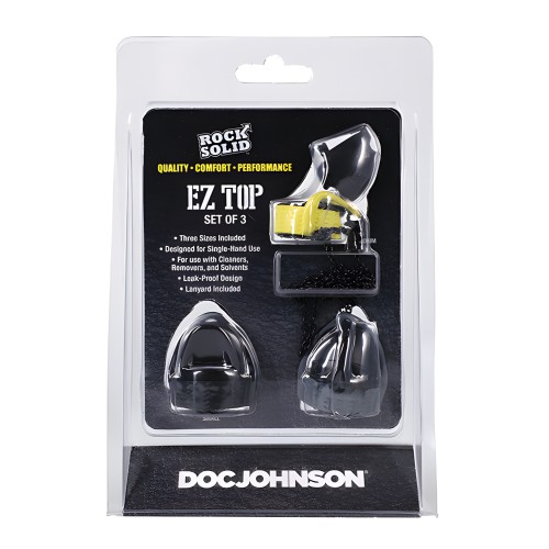 Rock Solid EZ Top Topper Set de 3 - Tapas a Prueba de Fugas