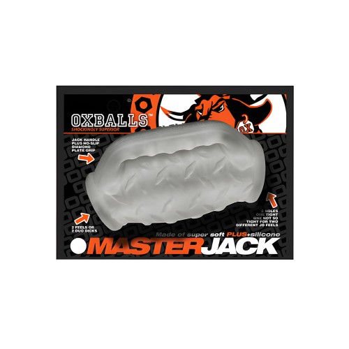 Oxballs MasterJack Double Penetration Stroker - Jo Clear Ice