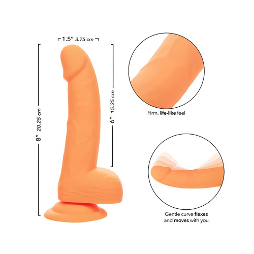 Silicone Studs Neon 6" Dildo - Orange