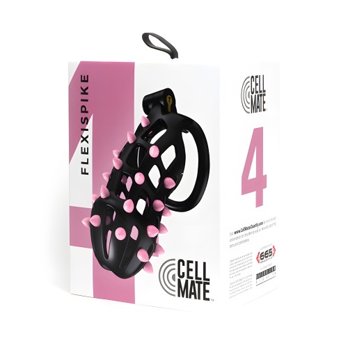 Sport Fucker Cellmate FlexiSpike Chastity Cage - Tamaño 4 Negro/Rosa