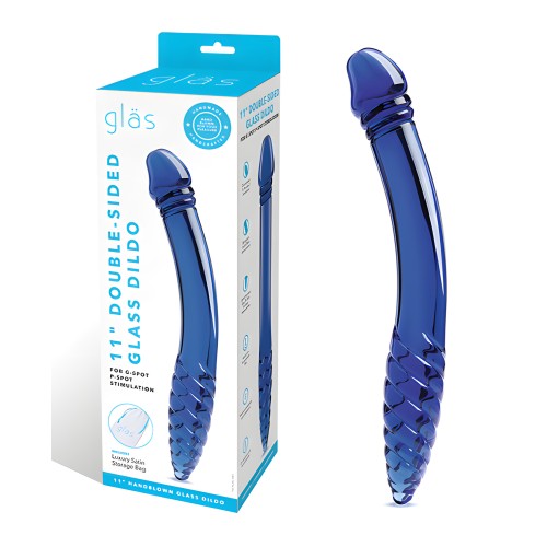 Dildo de Cristal de 11" Doble Lado - G-Spot y P-Spot