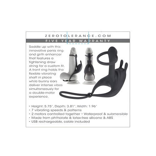 Vibrador Zero Tolerance Saddle Up - Negro