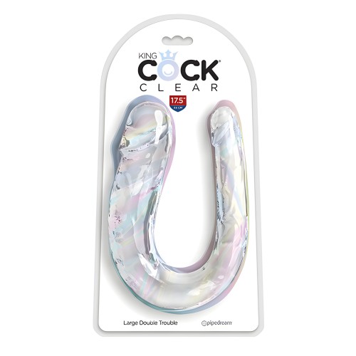 King Cock Dildo Doble Grande Transparente - Claro