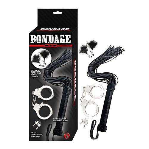 Conjunto de Látigo y Esposas de Nasstoys - Negro