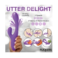 Vibrador Conejo Inmi Tri-Flick - Púrpura