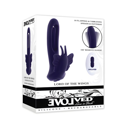 Evolved Lord of the Wings Flapping &amp; Vibrating Stimulator - Púrpura