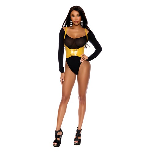 Leather Harness w/Adjustable Buckle Straps - Yellow 32