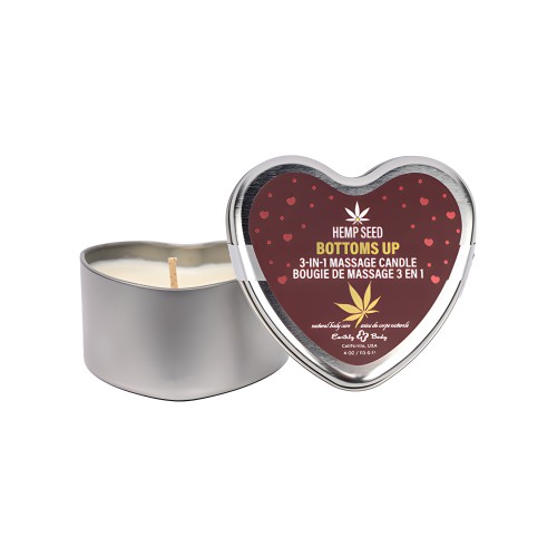 Earthly Body 2025 San Valentín 3 en 1 Vela de Masaje Corazón - 4.7 oz Bottom's Up