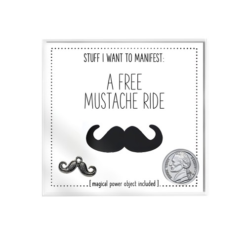 Warm Human A Free Mustache Ride Mini Card & Charm