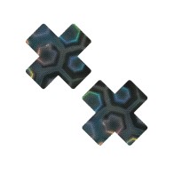 Neva Nude Holographic X Factor Pasties - Black
