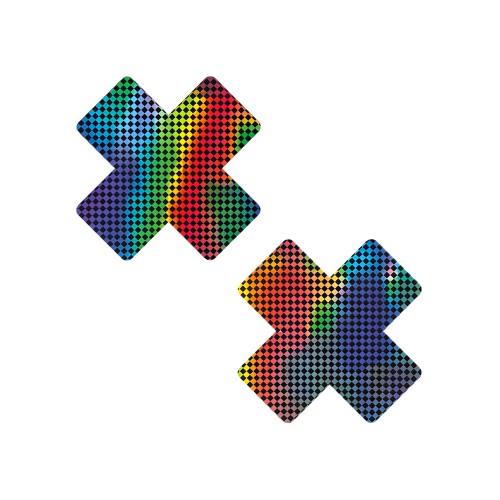 Neva Nude Pasties Holográficos X Factor - Arcoíris/Negro O/S