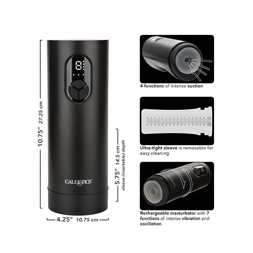 Bionic Vibro Stroker con Oscilación y Succión Negro