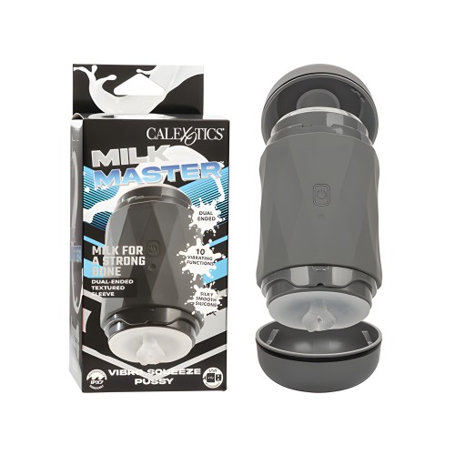Milk Master Vibro Squeeze Pussy Stroker - Negro