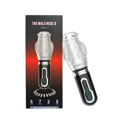 The Male Rose 3 Thrusting & Rotating Masturbator - Black