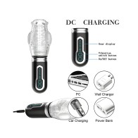 The Male Rose 3 Thrusting & Rotating Masturbator - Black