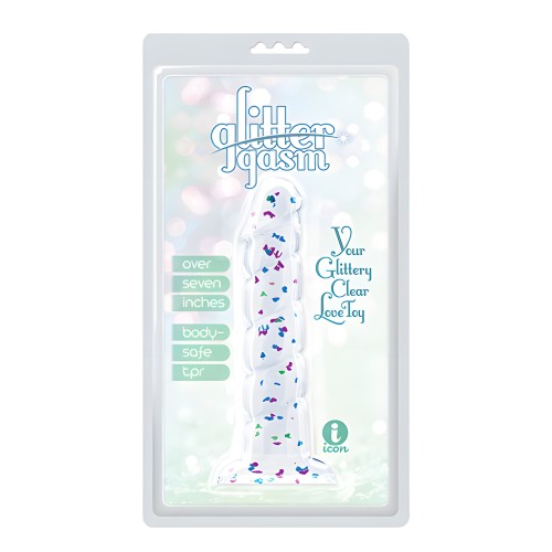 Glittergasm 7.5" Swirls Dildo - Blue/Purple/Violet