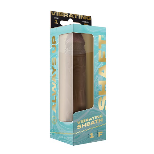 Shaft Flexskin Liquid Silicone 7.8" Vibrating Sheath - Oak