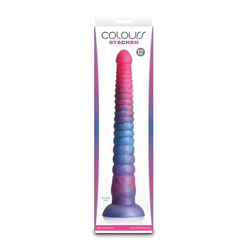 Colours Stacked 12" Dildo Pink/Blue