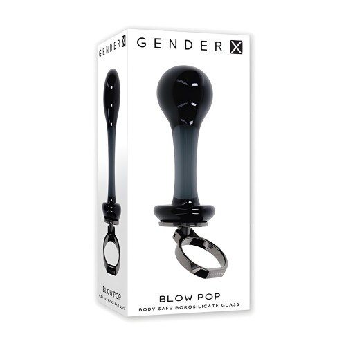 Gender X Plug Anal de Vidrio Blow Pop Negro