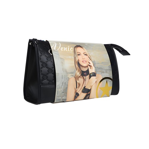 Kit de Bondage Colección Venecia - Negro/Iridescente