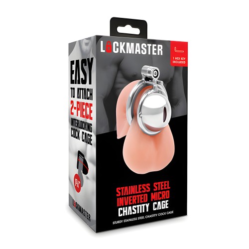 Lockmaster Stainless Steel Inverted Micro Chastity Cage - Silver