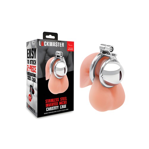 Lockmaster Stainless Steel Inverted Micro Chastity Cage - Silver