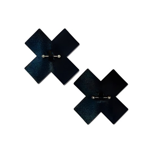 Pastease Cruz Líquida Negra con Perforación y Barra - Negro O/S